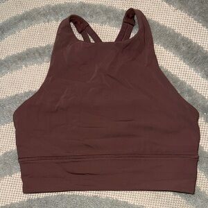 Lululemon Energy Bra High Neck Long Line size 6 brown